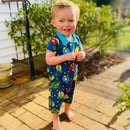 AnnLoren Spaceship short sleeve Collar Baby/Toddler Boys Romper-5