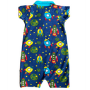 AnnLoren Spaceship short sleeve Collar Baby/Toddler Boys Romper-2