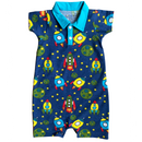 AnnLoren Spaceship short sleeve Collar Baby/Toddler Boys Romper-0