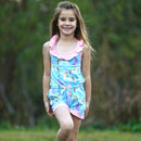 AnnLoren Little & Big Girls Jumpsuit Magical Unicorn Rainbows Spring Romper-2