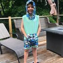 AL Limited Boys Dinosaur Hoodie Kangaroo Pocket Short Set Outfit-4