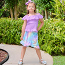 AL Limited Little & Big Girls Purple Eyelet Smocked Top and Tie Dye Skirt-9