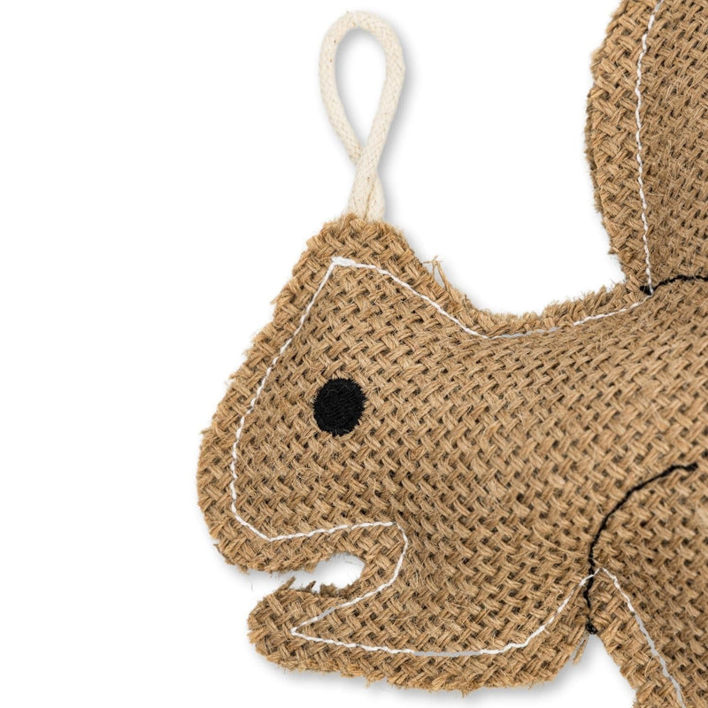 Rustic Jute Squirrel: Sustainable Eco Dog Chew Toy-4