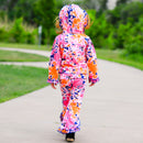 AnnLoren Girls Pink, Orange & Purple Tie Dye Ruffle Hoodie 2 Pc Fashion Track Suit-4