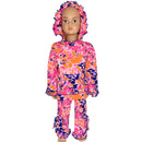 AnnLoren Girls Pink, Orange & Purple Tie Dye Ruffle Hoodie 2 Pc Fashion Track Suit-5