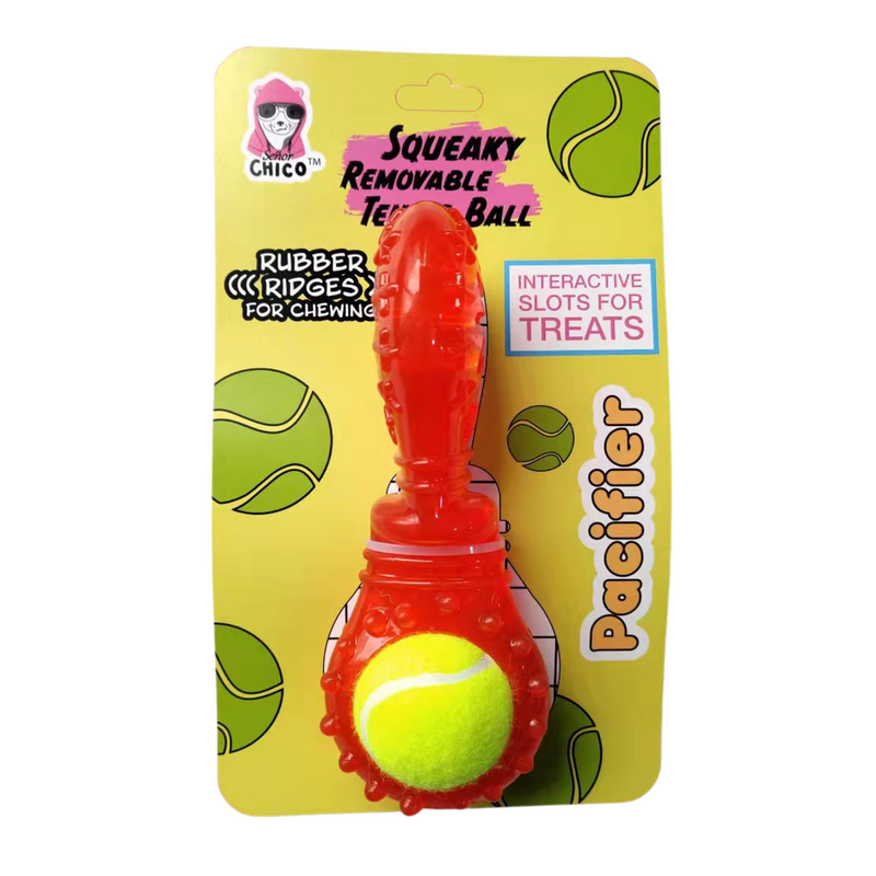 Eco-Friendly Squeaky TPR Tennis Ball Dog Toy with Treat Fill-1