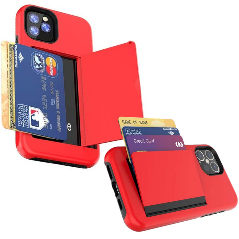 KP KOOL PRODUCTS New Quality Hard Back Phone Case with ID Credit Card Slot Holder Wallet Case for iPhone12 / 12 Pro or iPhone 12 Pro Max-10