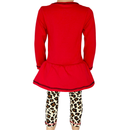 AnnLoren Girls Winter Leopard Heart Holiday Dress Tunic & Leggings Set Outfit-3
