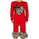 AnnLoren Baby Girls Leopard Valentines Holiday Heart Romper Outfit One Piece-7