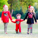 AnnLoren Baby Girls Leopard Valentines Holiday Heart Romper Outfit One Piece-6