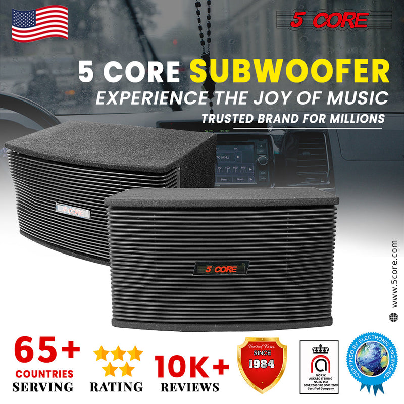 5 Core DJ speakers 8" PA Speaker System 80W RMS PA System Tough ABS Cabinet Speakon Connection 8 Ohm Portable Sound System w Subwoofer -Ventilo 890-8