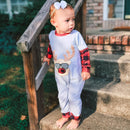 AnnLoren Baby Boys Unisex Holiday Christmas Reindeer Plaid Cotton Romper-3