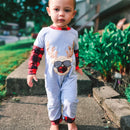 AnnLoren Baby Boys Unisex Holiday Christmas Reindeer Plaid Cotton Romper-1
