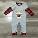 AnnLoren Baby Boys Unisex Holiday Christmas Reindeer Plaid Cotton Romper-5