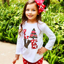 AL Limited Girls LOVE Christmas Top & Red Polka Dot Ruffle Pants Set-3