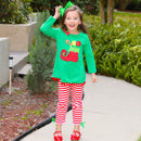 AL Limited Girls Christmas Holiday Elf Stocking Top & Stripe Pants Outfit Set-3