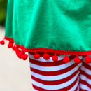 AL Limited Girls Christmas Holiday Elf Stocking Top & Stripe Pants Outfit Set-6