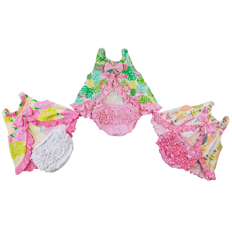 AnnLoren Baby & Toddler Girls Light Pink Knit Ruffled Butt Bloomer Diaper Cover-3