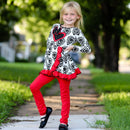 AnnLoren Girls Winter Damask Valentine's Heart Holiday Dress Tunic & Leggings Set-5