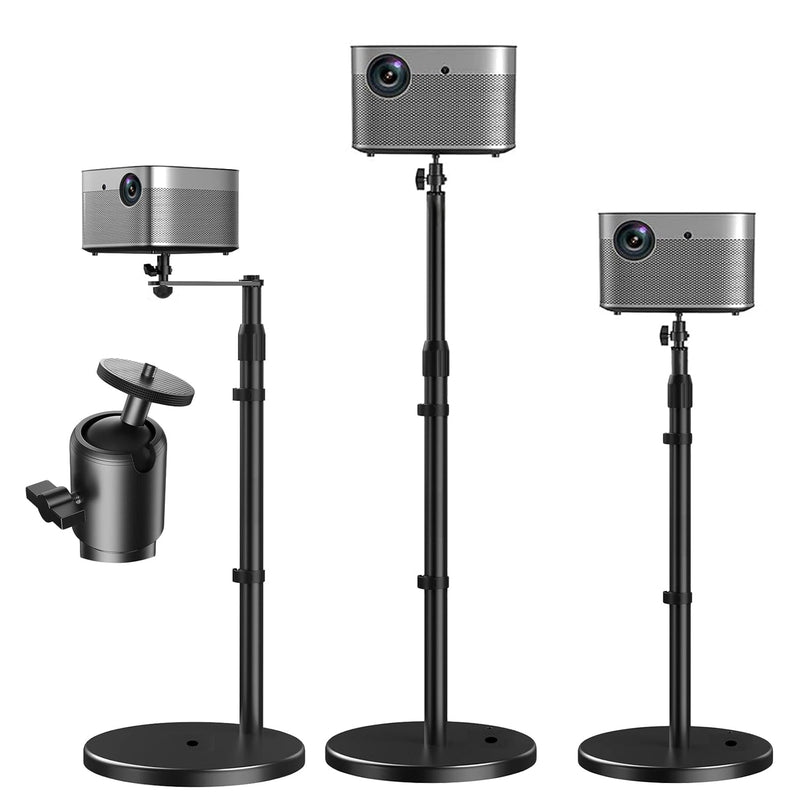 5 Core Projector Stand Height adjustable 28"-52"  Tall Floor Stands w 3 Mounting Options 360° Rotatable Ball Head Heavy Duty Multipurpose Soporte Para Proyector for Home Office Outdoor 1PC Black – PS FLR RB BLK-0