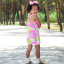 AnnLoren Girls Pink Bloom Floral Shorts Jumpsuit Summer One Piece Outfit-4