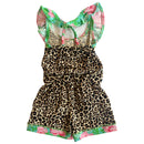 AnnLoren Girls Leopard Floral Summer Shorts Jumpsuit-4