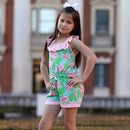 Girls Jumpsuit Shabby Chic Floral Spring Summer Romper-4