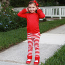 AnnLoren Baby Big Girls Boutique Long Sleeve Red Ruffle Layering T-shirt-5
