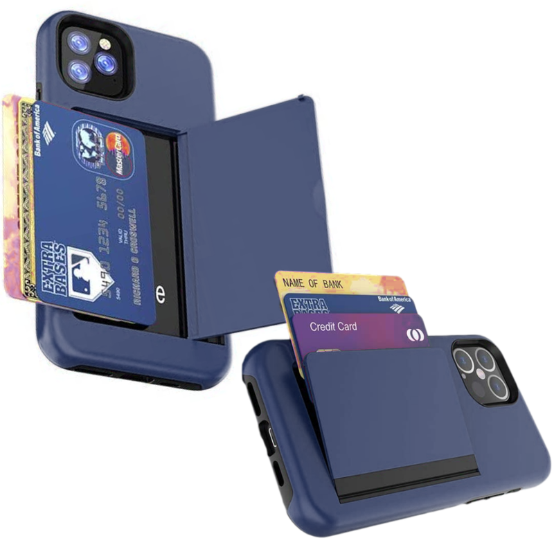 KP KOOL PRODUCTS New Quality Hard Back Phone Case with ID Credit Card Slot Holder Wallet Case for iPhone12 / 12 Pro or iPhone 12 Pro Max-7