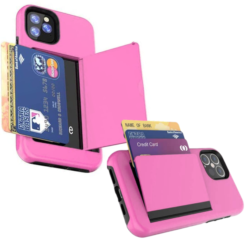 Hard Back Phone Case with ID Credit Card Slot Holder Wallet Case for iPhone13 / 13 Pro or iPhone 13 Pro Max-8