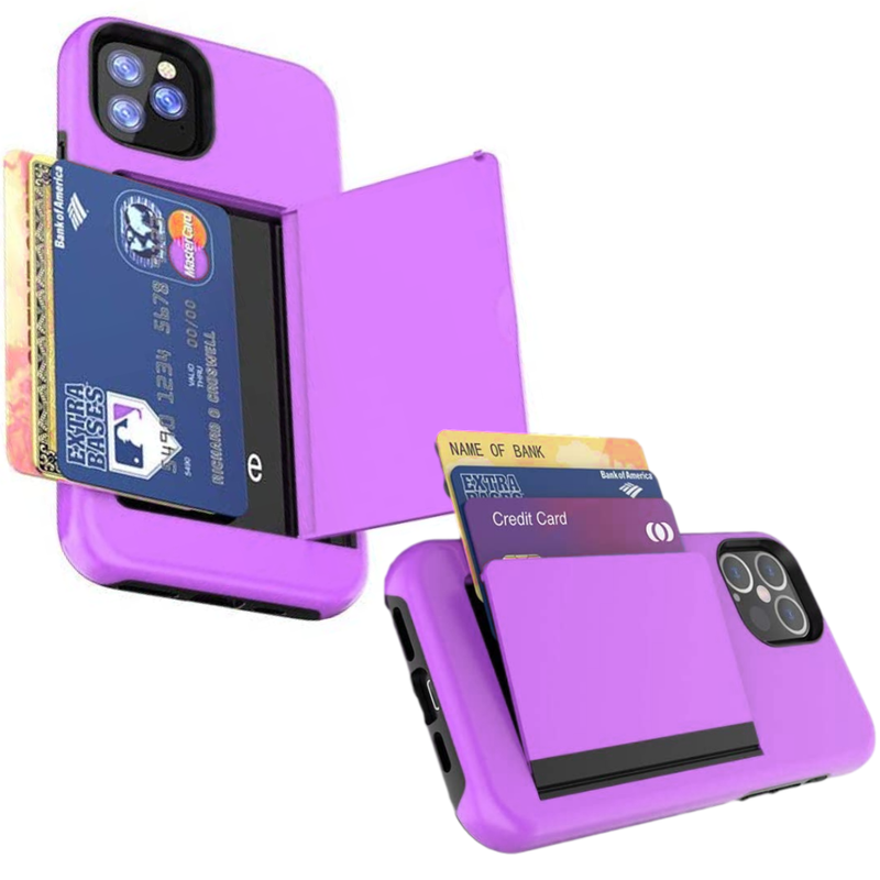KP KOOL PRODUCTS New Quality Hard Back Phone Case with ID Credit Card Slot Holder Wallet Case for iPhone12 / 12 Pro or iPhone 12 Pro Max-9