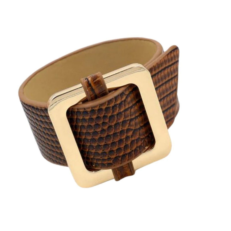 Square Lock Bracelet -Coffee-0