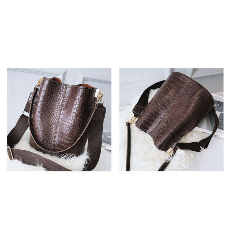 Blake Shoulder Bag -Chocolate Croc-3