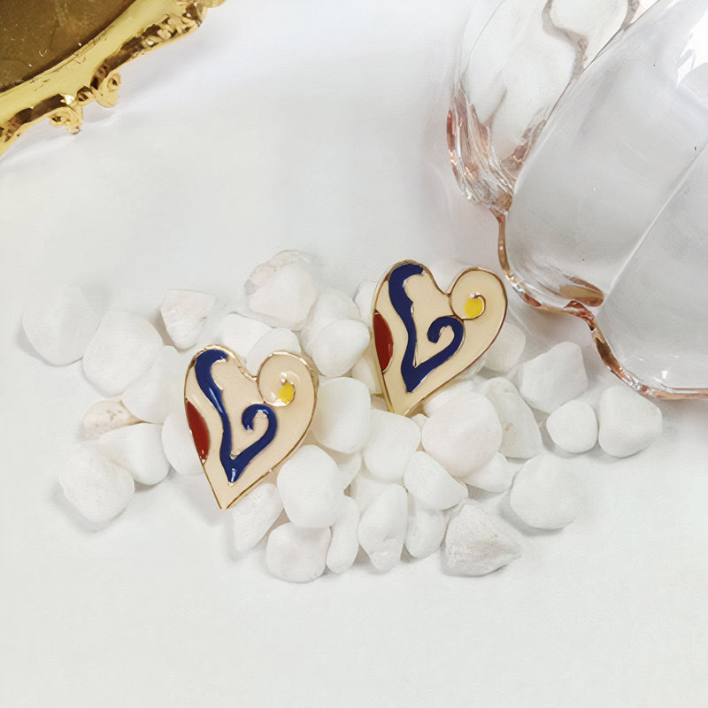 CB Heart Stud Earrings-2