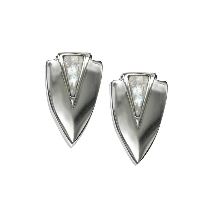 Chevron Earrings- Silver-0