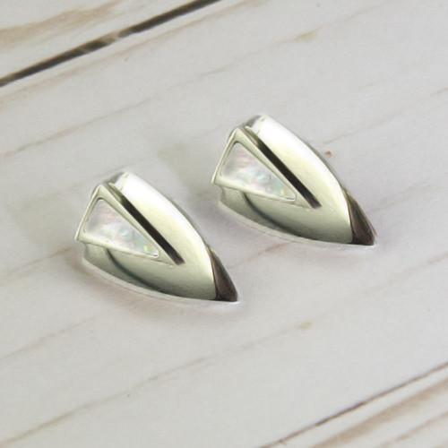 Chevron Earrings- Silver-2