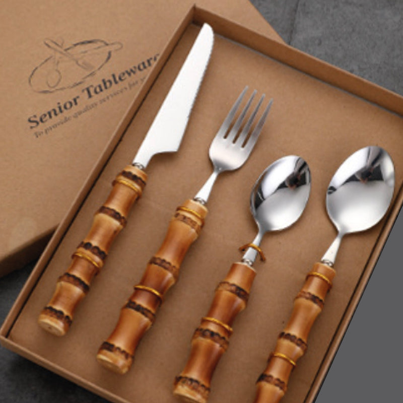 Bamboo Flatware Place Set of 4-1