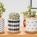 B&W Planters Set of 3-6