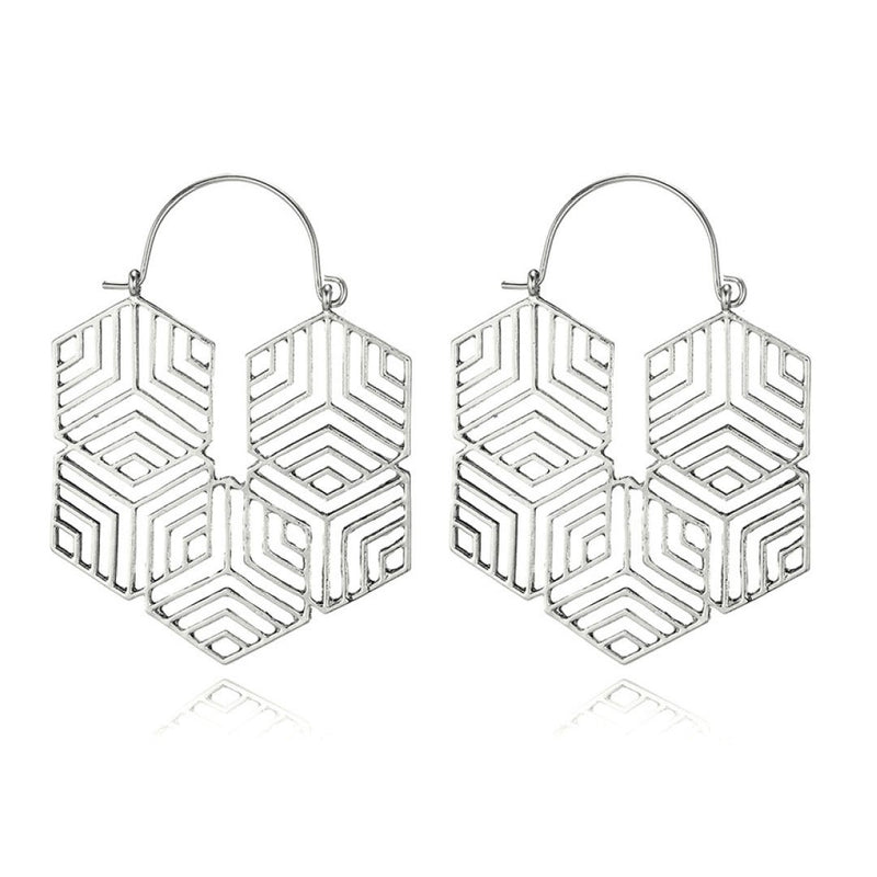 Hex -Silver Earrings-0