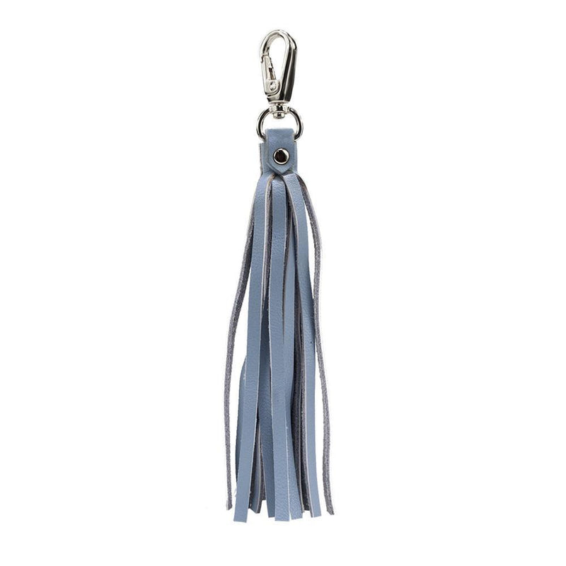 Fringe Power Leather Bag Charm-Serenity/Silver-0