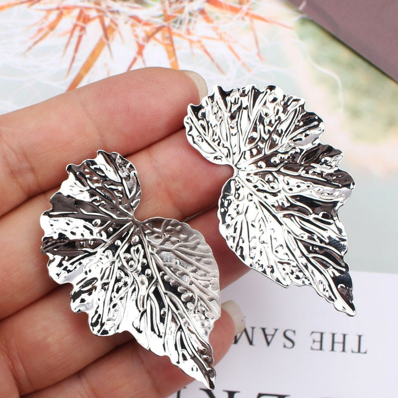 Mirrored Leaf Earrings-3
