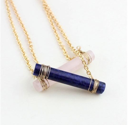 Quartz Cylinder Necklace-3