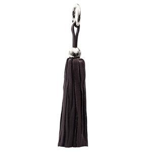 Leather Tassel - Silver/Chocolate-0