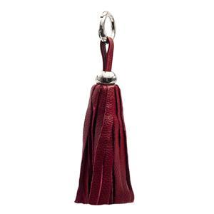 Leather Tassel - Silver/Marsala-0