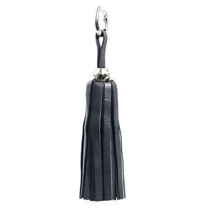 Leather Tassel - Silver/Slate Gray-0