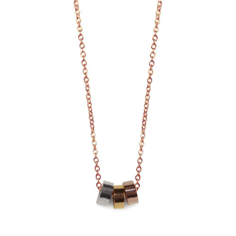 Triple Hoop Necklace- Rose-0