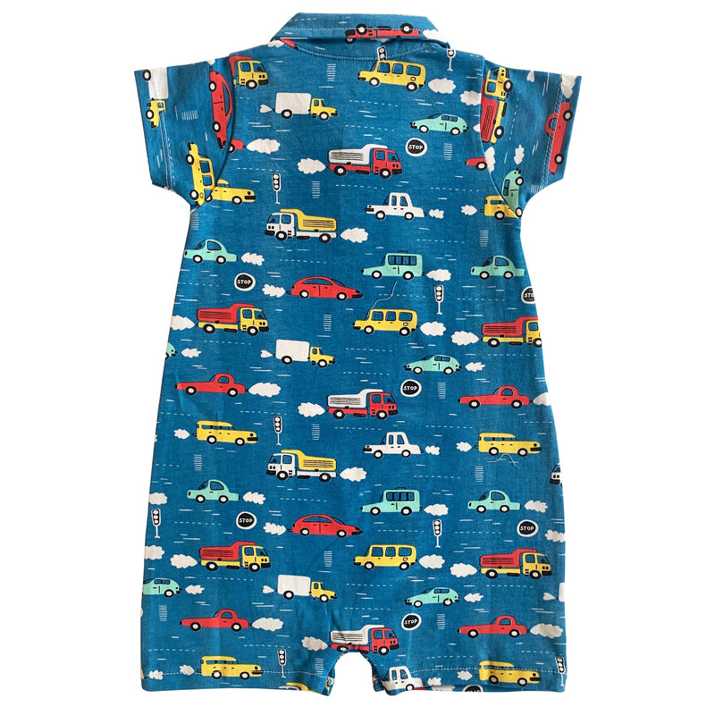 AnnLoren Automobile Cars Trucks Spring Collar Baby Boys Romper Toddler Jumpsuit-1