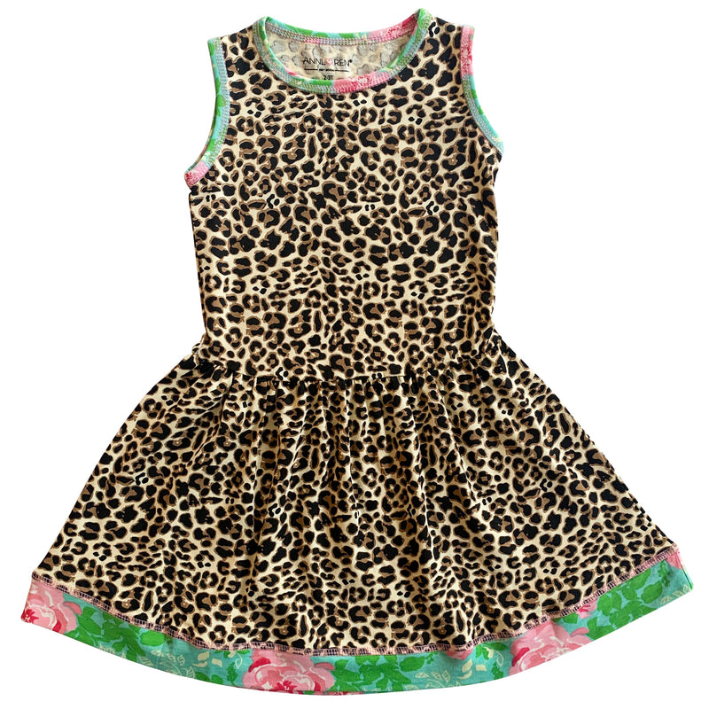 AnnLoren Little & Big Girls Spring Leopard Rose Floral Sleeveless Boutique Dress-15