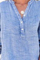 Naomi Crinkle Textured Loose Henley Top-9