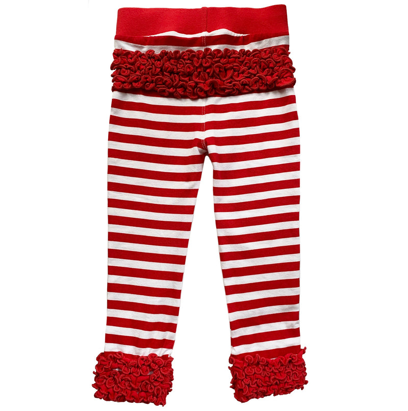 AnnLoren Baby Toddler Big Girls Boutique Red Ruffle Butt Leggings-0